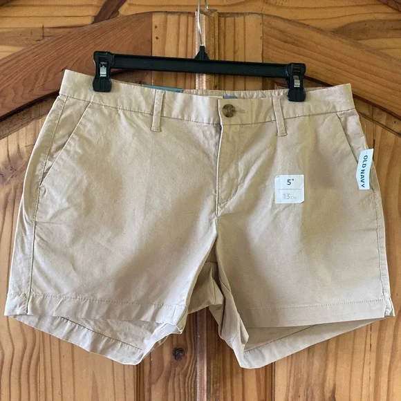 Old Navy Shorts Women Old Navy Light Tan Flat Front Chino